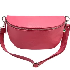 Florence Echtleder Bauchtasche groß Damen rot Jugend OTF825E