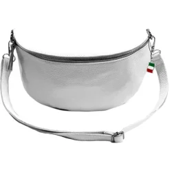 Florence Echtleder Bauchtasche groß Damen weiß Jugend OTF825W