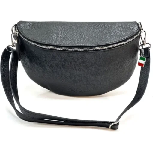 Florence Echtleder Bauchtasche groß Damen schwarz Jugend OTF825S