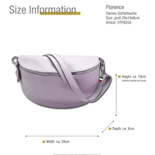 Florence Echtleder Bauchtasche groß Damen rosa Jugend OTF825A