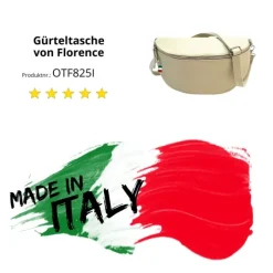 Florence Echtleder Bauchtasche groß Damen beige Jugend OTF825I