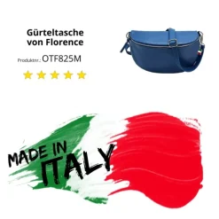 Florence Echtleder Bauchtasche groß Damen blau Jugend OTF825M