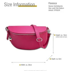 Florence Echtleder Bauchtasche groß Damen fuchsia Jugend OTF825P