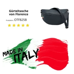 Florence Echtleder Bauchtasche groß Damen blau Jugend OTF825B