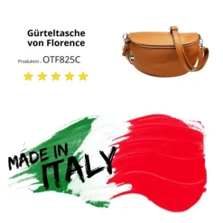 Florence Echtleder Bauchtasche groß Damen braun/tan Jugend OTF825C