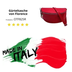 Florence Echtleder Bauchtasche groß Damen rot Jugend OTF825R