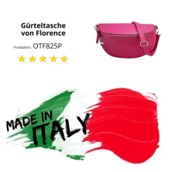 Florence Echtleder Bauchtasche groß Damen fuchsia Jugend OTF825P
