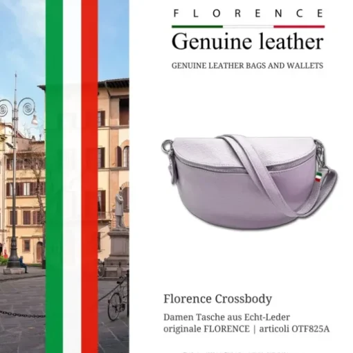 Florence Echtleder Bauchtasche groß Damen rosa Jugend OTF825A