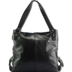 Florence Echtleder Damen schwarz Henkeltasche Shopper OTF136S