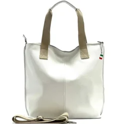Florence Echtleder Damen weiß Shopper OTF161W