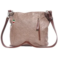 Florence Echtleder Damen taupe braun Henkeltasche OTF130C