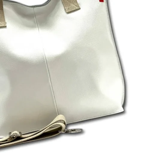 Florence Echtleder Damen weiß Shopper OTF161W