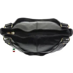 Florence Echtleder Damen schwarz Henkeltasche Shopper OTF136S
