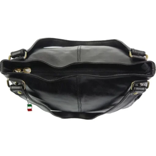 Florence Echtleder Damen schwarz Henkeltasche Shopper OTF136S
