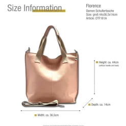 Florence Echtleder Damen rosa Shopper OTF161A