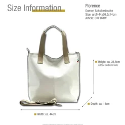 Florence Echtleder Damen weiß Shopper OTF161W