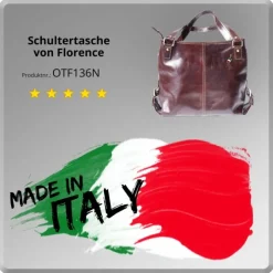 Florence Echtleder Damen braun Henkeltasche Shopper OTF136N