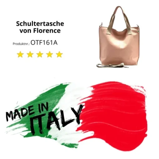 Florence Echtleder Damen rosa Shopper OTF161A