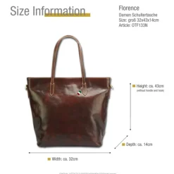 Florence Echtleder Damen braun Businesstasche Shopper OTF133N