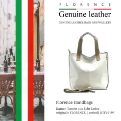 Florence Echtleder Damen weiß Shopper OTF161W
