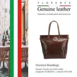 Florence Echtleder Damen braun Businesstasche Shopper OTF133N