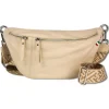 Florence Echtleder Gürteltasche Damen extra groß beige Bauchtasche Jugend OTF821I