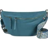 Florence Echtleder Gürteltasche Damen extra groß jeansblau Bauchtasche Jugend OTF821F