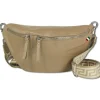 Florence Echtleder Gürteltasche Damen extra groß taupe Bauchtasche Jugend OTF821N