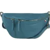 Florence Echtleder Gürteltasche extra groß Damen jeansblau Bauchtasche Jugend OTF820F