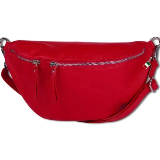 Florence Echtleder Gürteltasche extra groß Damen rot Bauchtasche Jugend OTF820R