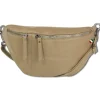 Florence Echtleder Gürteltasche extra groß Damen taupe Bauchtasche Jugend OTF820N