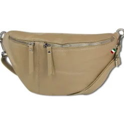 Florence Echtleder Gürteltasche extra groß Damen taupe Bauchtasche Jugend OTF820N