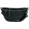 Florence Echtleder Gürteltasche extra groß Damen schwarz Bauchtasche Jugend OTF820S