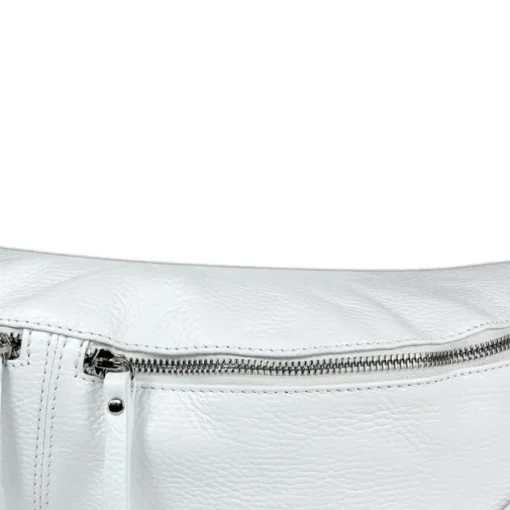 Florence Echtleder Gürteltasche extra groß Damen weiß Bauchtasche Jugend OTF820W
