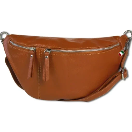 Florence Echtleder Gürteltasche Damen extra groß hellbraun Bauchtasche Jugend OTF821C