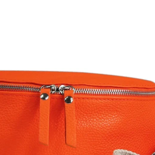 Florence Echtleder Gürteltasche Damen orange Bauchtasche Jugend OTF807O