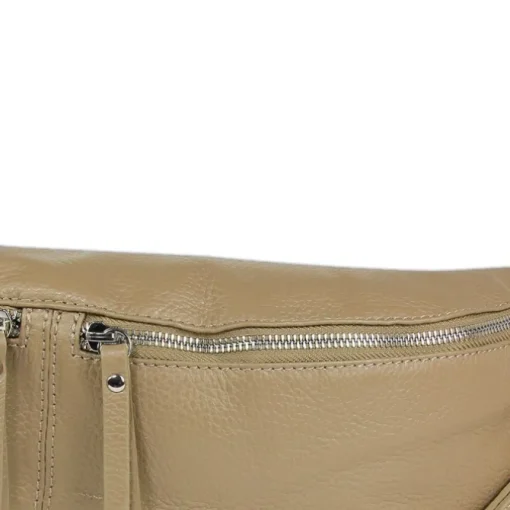 Florence Echtleder Gürteltasche extra groß Damen taupe Bauchtasche Jugend OTF820N