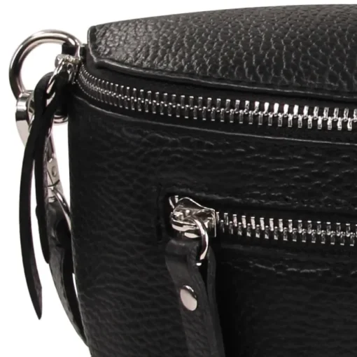 Florence Echtleder Gürteltasche Damen schwarz Bauchtasche OTM801S