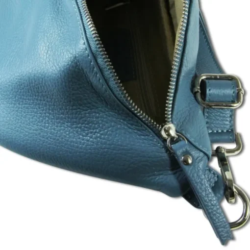 Florence Echtleder Gürteltasche Damen extra groß jeansblau Bauchtasche Jugend OTF821F