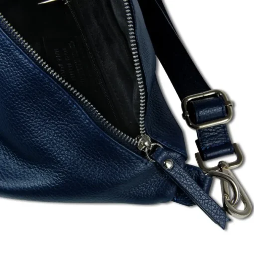 Florence Echtleder Gürteltasche Damen extra groß blau Bauchtasche Jugend OTF821B