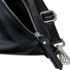 Florence Echtleder Gürteltasche extra groß Damen schwarz Bauchtasche Jugend OTF820S