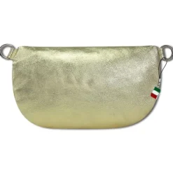 Florence Echtleder Gürteltasche Damen gold metallic Bauchtasche Jugend OTF807Z