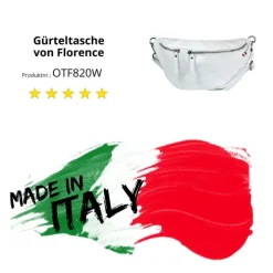 Florence Echtleder Gürteltasche extra groß Damen weiß Bauchtasche Jugend OTF820W