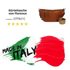 Florence Echtleder Gürteltasche Damen extra groß hellbraun Bauchtasche Jugend OTF821C