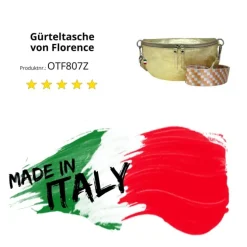 Florence Echtleder Gürteltasche Damen gold metallic Bauchtasche Jugend OTF807Z