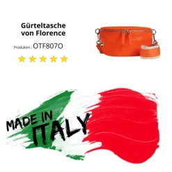Florence Echtleder Gürteltasche Damen orange Bauchtasche Jugend OTF807O