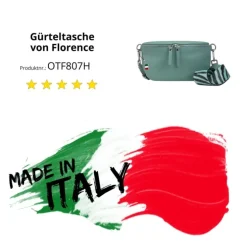 Florence Echtleder Gürteltasche Damen hellblau Bauchtasche Jugend OTF807H