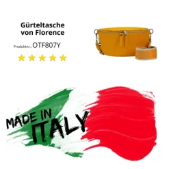 Florence Echtleder Gürteltasche Damen gelb Bauchtasche Jugend Damen OTF807Y