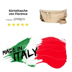 Florence Echtleder Gürteltasche Damen extra groß beige Bauchtasche Jugend OTF821I