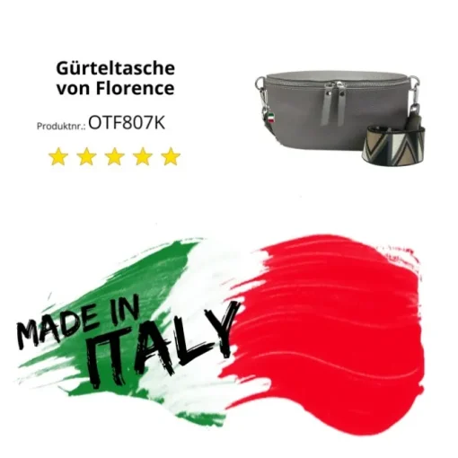 Florence Echtleder Gürteltasche Damen grau Bauchtasche Jugend Damen OTF807K